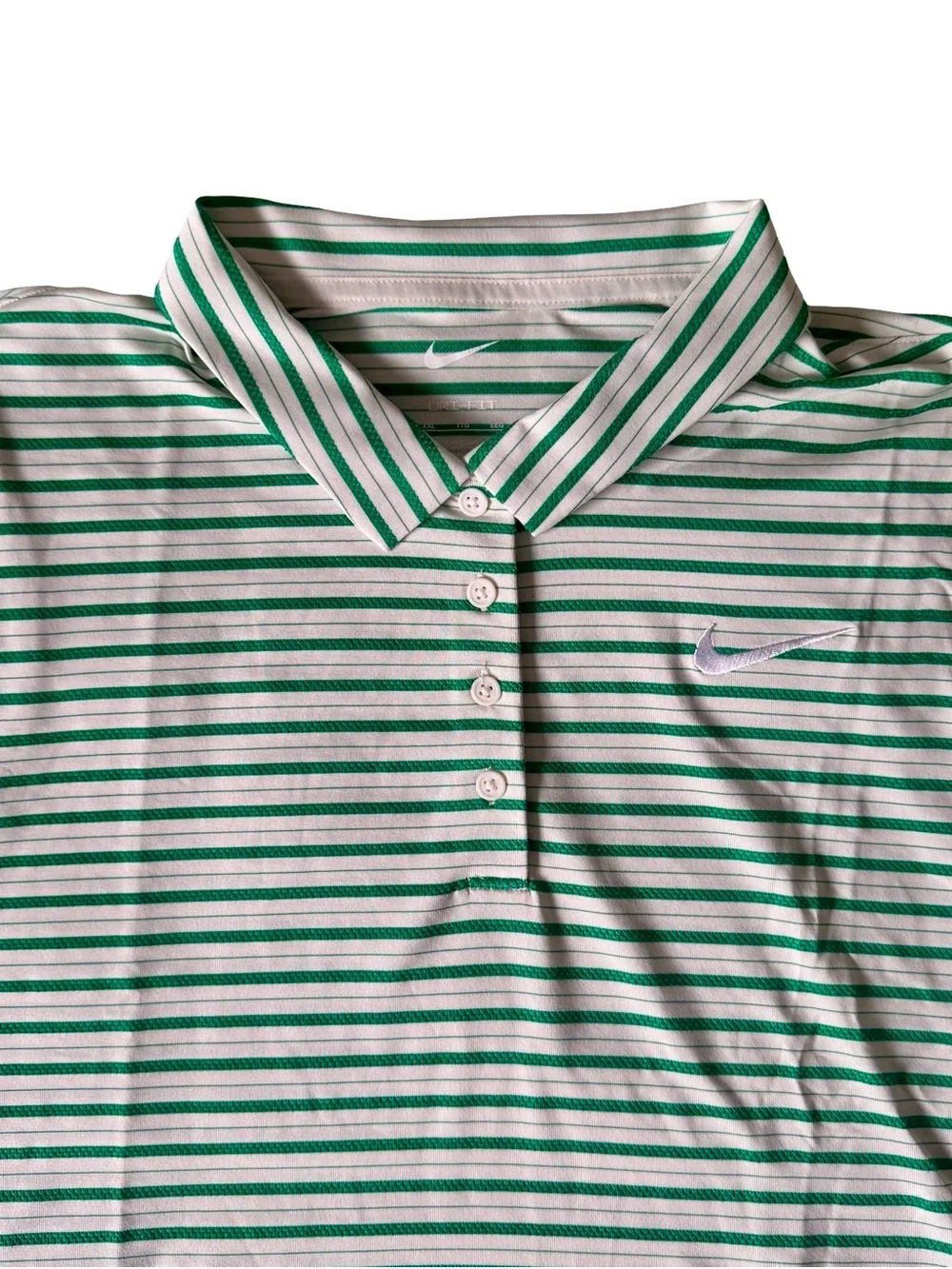 NWT Nike Women's Dri-Fit Victory Sleeveless Green Striped Golf Polo Size XXL